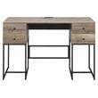 ACME Desirre Wooden Top 4-Drawer Writing Desk in Rustic Oak and Black