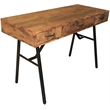 ACME Jalia Wooden Rectangular 3-Drawer Writing Desk in Rustic Oak and Black