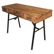 ACME Jalia Wooden Rectangular 3-Drawer Writing Desk in Rustic Oak and Black