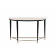 ACME Ayser Half Moon Wooden Top Sofa Table in White Washed and Black