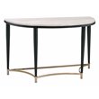 ACME Ayser Half Moon Wooden Top Sofa Table in White Washed and Black