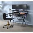 ACME Hartman Wooden Top 2-Shelf Computer Desk with Keyboard Tray in Black