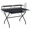 ACME Hartman Wooden Top 2-Shelf Computer Desk with Keyboard Tray in Black