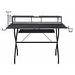 ACME Hartman Wooden Top 2-Shelf Computer Desk with Keyboard Tray in Black