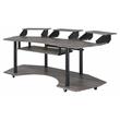ACME Eleazar Wooden 4-Shelf Music Recording Studio Desk in Black Oak