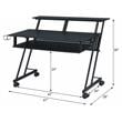 ACME Suitor Wooden Top Music Recording Studio Desk with Keyboard Tray in Black
