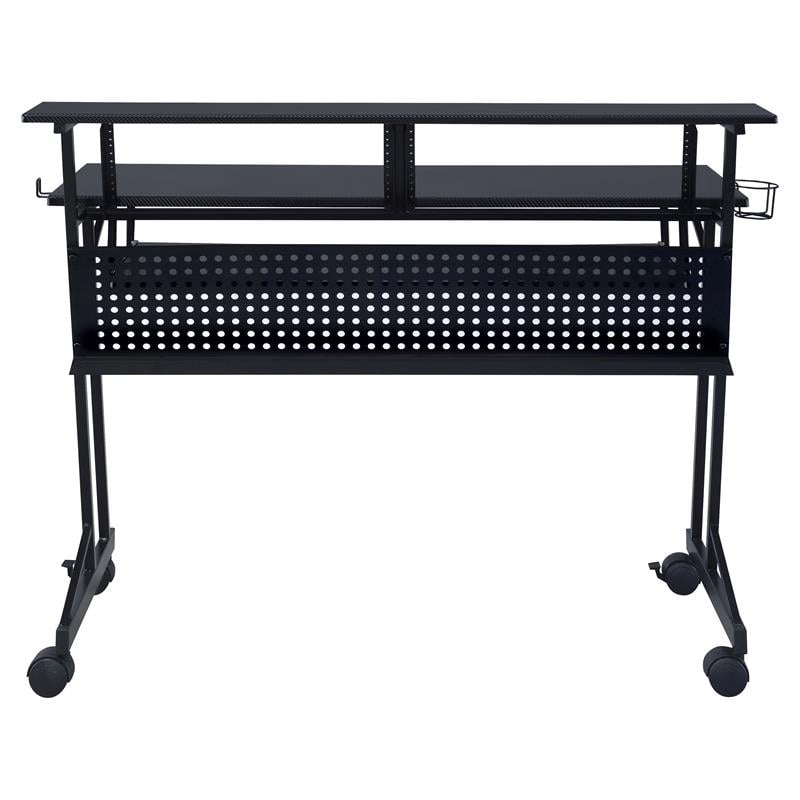 ACME Suitor Wooden Top Music Recording Studio Desk with Keyboard Tray in Black