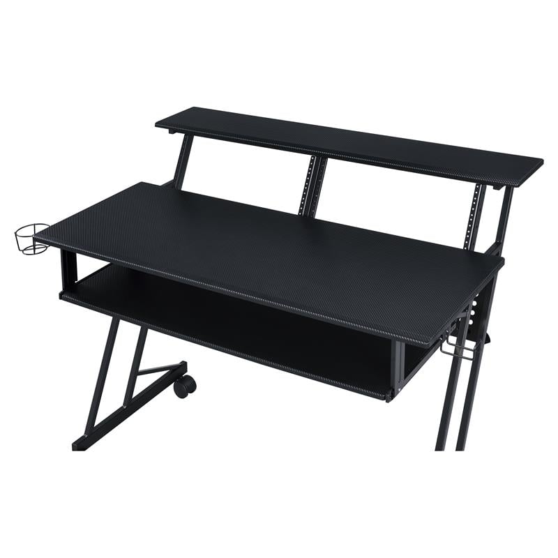 ACME Suitor Wooden Top Music Recording Studio Desk with Keyboard Tray in Black