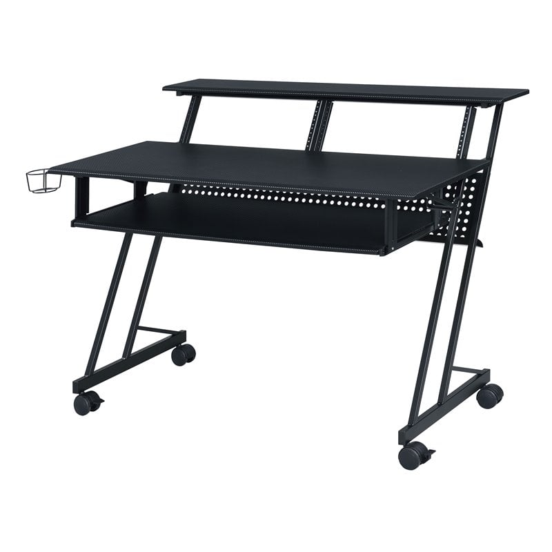 ACME Suitor Wooden Top Music Recording Studio Desk with Keyboard Tray in Black