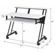 ACME Suitor Wooden Top Music Recording Studio Desk in White and Black