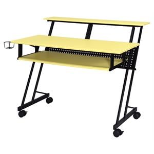 ACME Suitor Wooden Top Music Recording Studio Desk in Yellow and Black