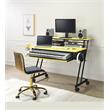 ACME Suitor Wooden Top Music Recording Studio Desk in Yellow and Black