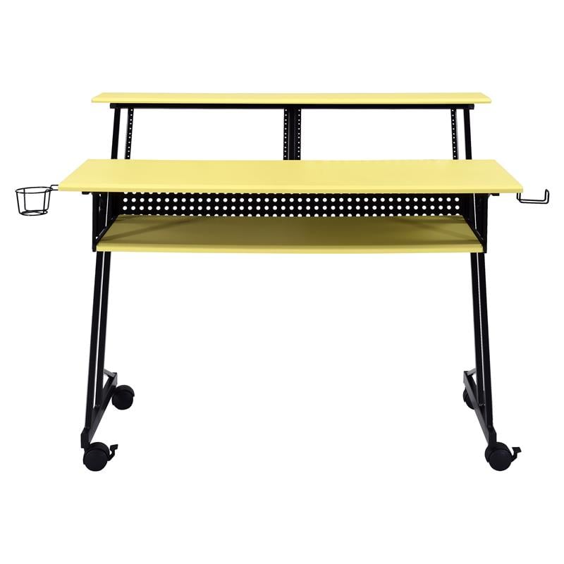 ACME Suitor Wooden Top Music Recording Studio Desk in Yellow and Black ...