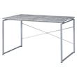 ACME Jurgen Wooden Rectangle Top Writing Desk in Faux Concrete and Silver