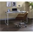 ACME Jurgen Wooden Rectangle Top Writing Desk in Faux Concrete and Silver