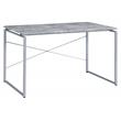 ACME Jurgen Wooden Rectangle Top Writing Desk in Faux Concrete and Silver