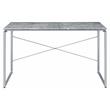 ACME Jurgen Wooden Rectangle Top Writing Desk in Faux Concrete and Silver