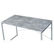 ACME Jurgen Wooden Rectangle Top Writing Desk in Faux Concrete and Silver