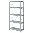 ACME Jurgen 5 Wooden Tiers Rectangular Bookshelf in Gray and Silver