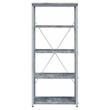 ACME Jurgen 5 Wooden Tiers Rectangular Bookshelf in Gray and Silver