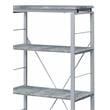 ACME Jurgen 5 Wooden Tiers Rectangular Bookshelf in Gray and Silver