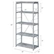 ACME Jurgen 5 Wooden Tiers Rectangular Bookshelf in Gray and Silver