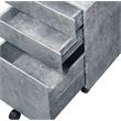 ACME Jurgen Wooden File Cabinet with 3 Drawers in Faux Concrete and Silver