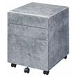ACME Jurgen Wooden File Cabinet with 3 Drawers in Faux Concrete and Silver