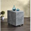 ACME Jurgen Wooden File Cabinet with 3 Drawers in Faux Concrete and Silver