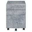 ACME Jurgen Wooden File Cabinet with 3 Drawers in Faux Concrete and Silver