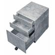 ACME Jurgen Wooden File Cabinet with 3 Drawers in Faux Concrete and Silver