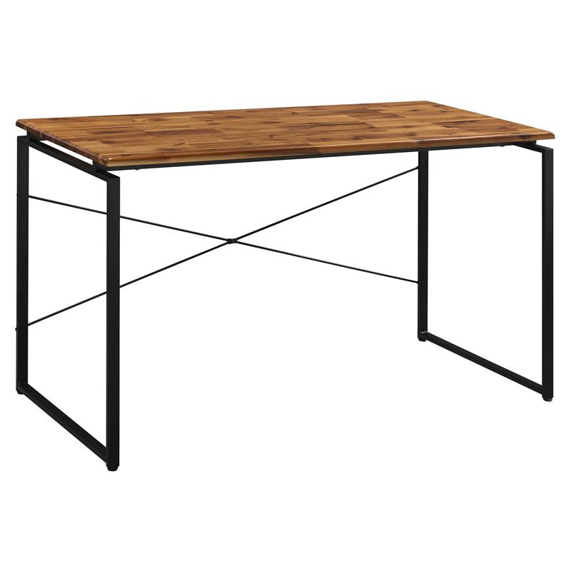 ACME Jurgen Wooden Rectangle Top Writing Desk in Oak and Black