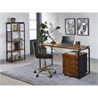 ACME Jurgen 5 Wooden Rectangular Bookshelf with Metal Frame in Oak and Black