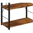 ACME Jurgen 5 Wooden Rectangular Bookshelf with Metal Frame in Oak and Black