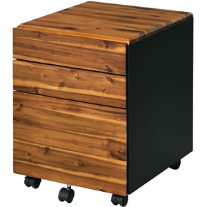 acme jurgen wooden rectangular file cabinet with 3 drawers in oak and black