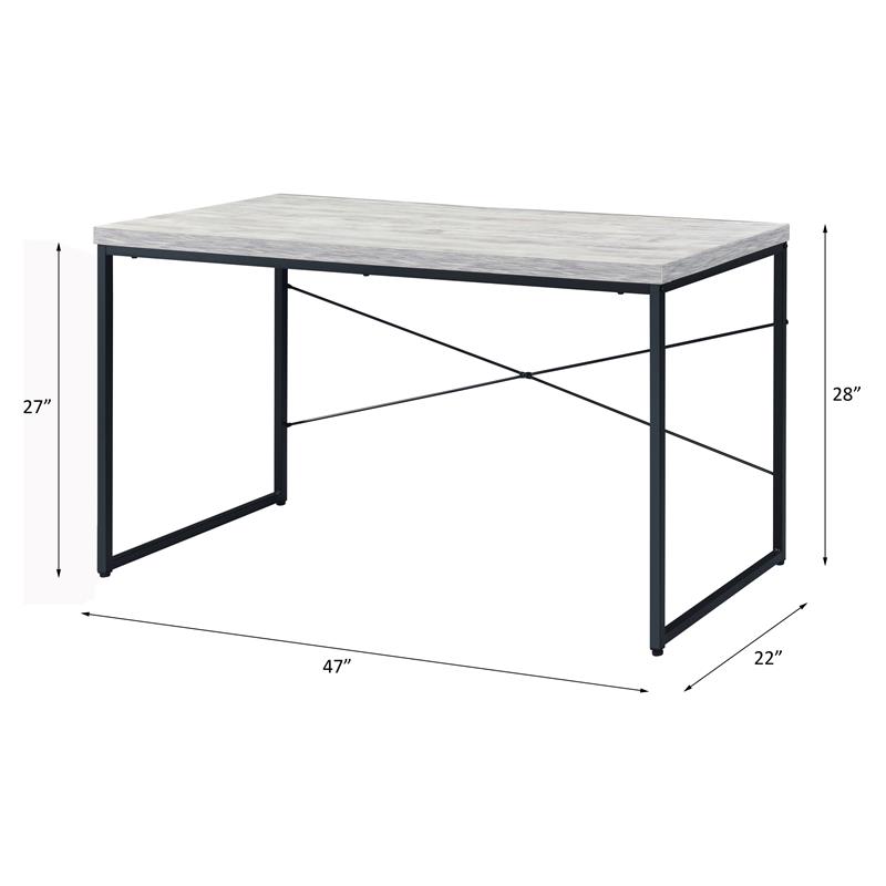 ACME Jurgen Wooden Rectangle Top Writing Desk in Antique White and Black