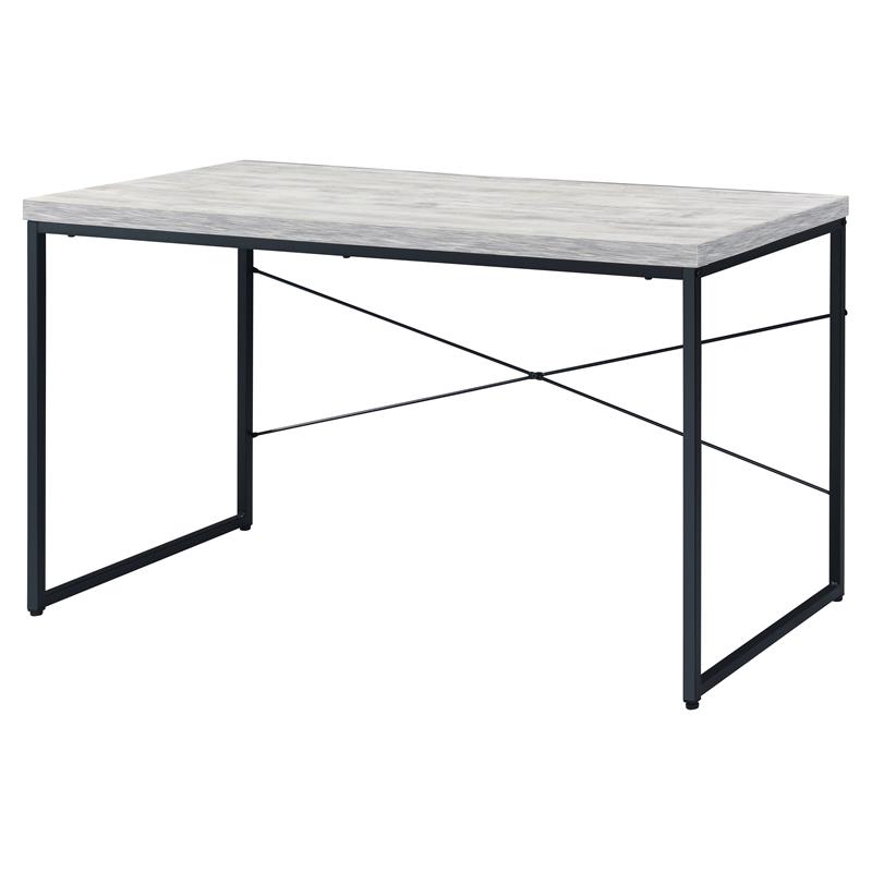 ACME Jurgen Wooden Rectangle Top Writing Desk in Antique White and Black