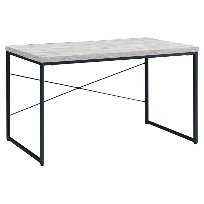 ACME Jurgen Wooden Rectangle Top Writing Desk in Antique White and Black