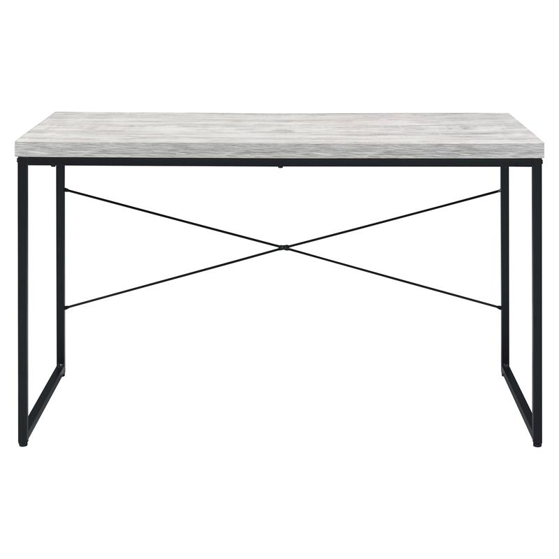 ACME Jurgen Wooden Rectangle Top Writing Desk in Antique White and Black