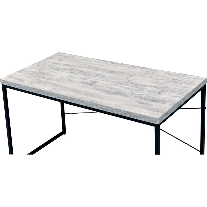 ACME Jurgen Wooden Rectangle Top Writing Desk in Antique White and Black