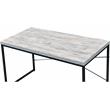 ACME Jurgen Wooden Rectangle Top Writing Desk in Antique White and Black