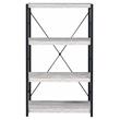 ACME Jurgen 4 Wooden Shelves Rectangular Bookshelf in Antique White and Black