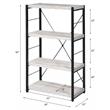 ACME Jurgen 4 Wooden Shelves Rectangular Bookshelf in Antique White and Black
