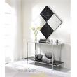 ACME Angwin Wooden Square Wall Accent Mirror in Mirrored and Faux Marble