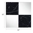 ACME Angwin Wooden Square Wall Accent Mirror in Mirrored and Faux Marble