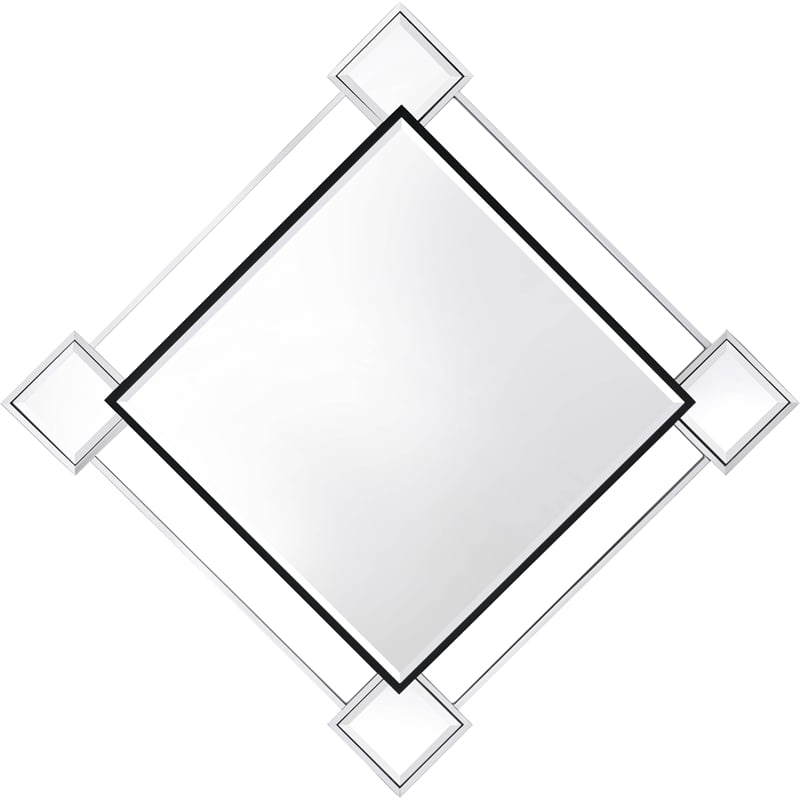 ACME Asbury Metal Frame Wall Accent Mirror in Mirrored and Chrome