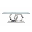 Gianna Dining Table in Clear Glass and Stainless Steel