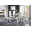 Gianna Dining Table in Clear Glass and Stainless Steel