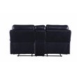 ACME Aashi Leather-Gel Tufted Motion Reclining Loveseat with Console in Navy