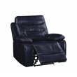 ACME Aashi Leather-Gel Horizontal Tufted Motion Recliner in Navy